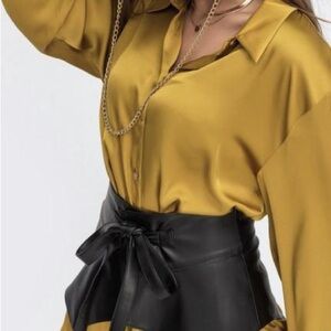 Zara Gold Satin Blouse dress